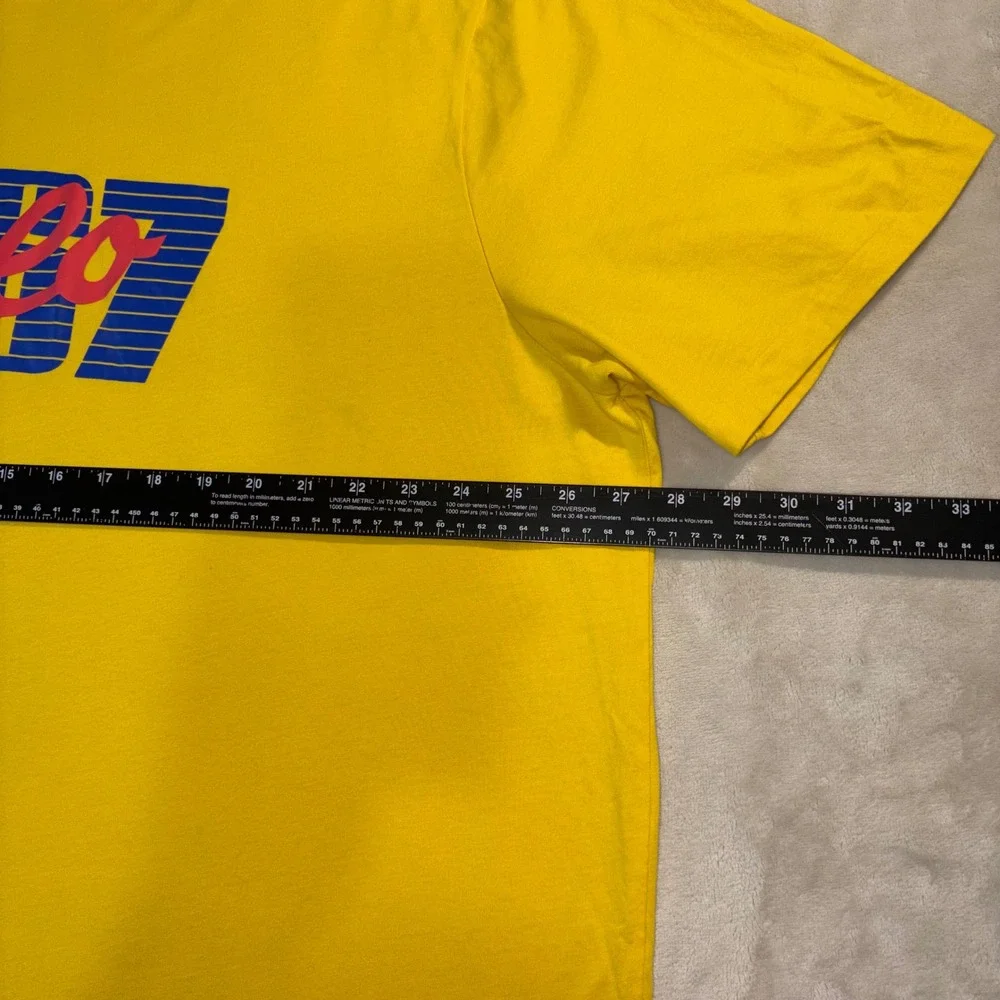 Polo Ralph Lauren Mens 2XLT Yellow Graphic T-Shirt 1967 Logo Short Sleeve Tee